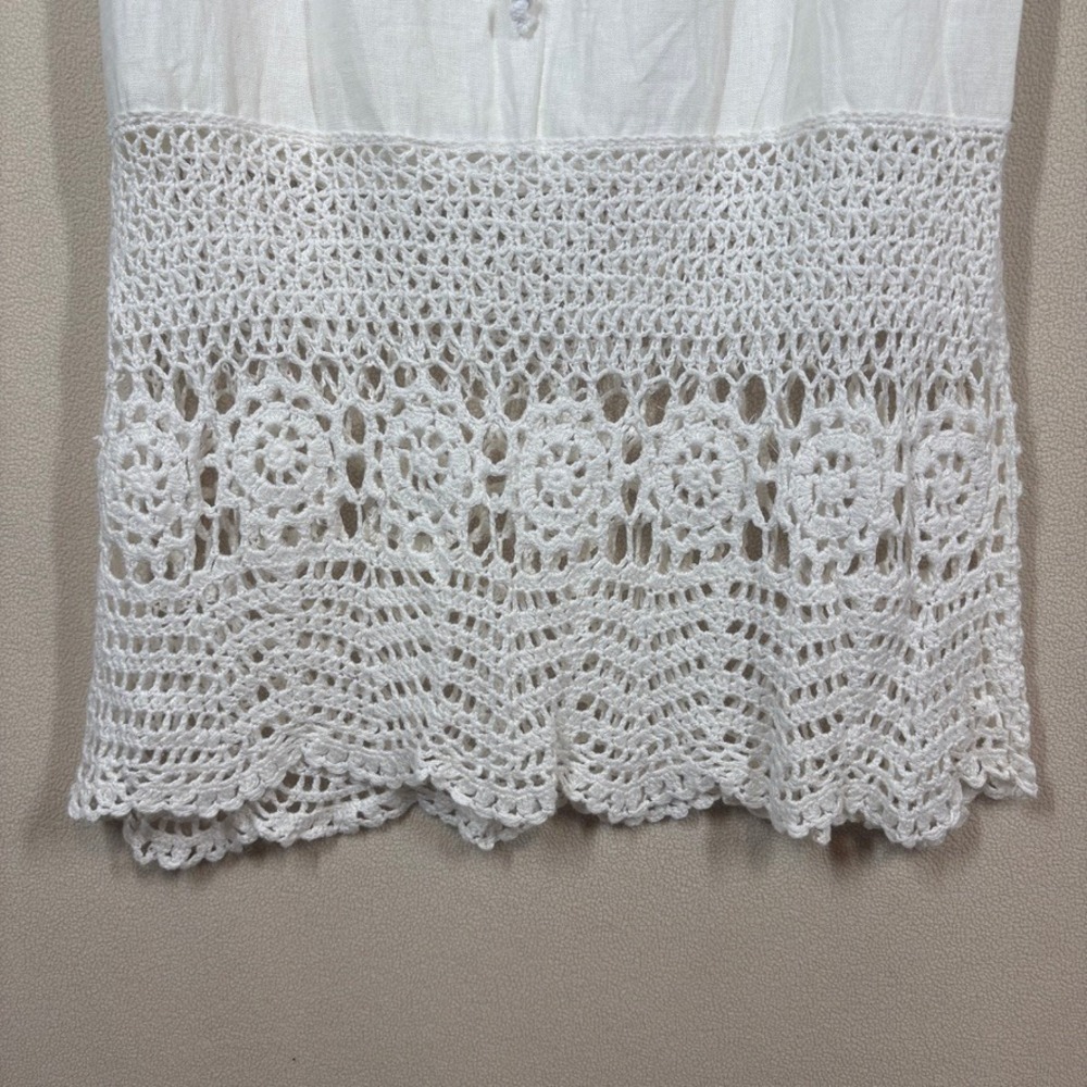 NWT Bandolino Crochet Midi Skirt 4 White Boho Beach Coastal Cottagecore Coquette - Picture 3 of 8